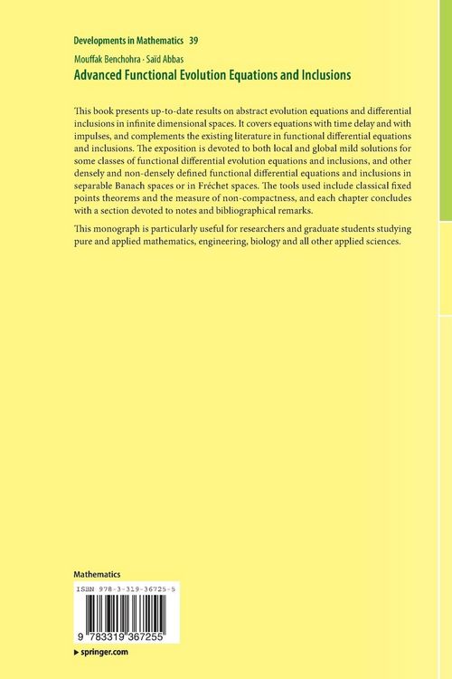 Produktbild: Advanced Functional Evolution Equations and Inclusions