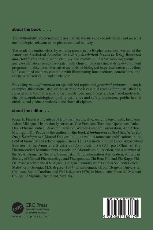Produktbild: Statistical Issues in Drug Research and Development