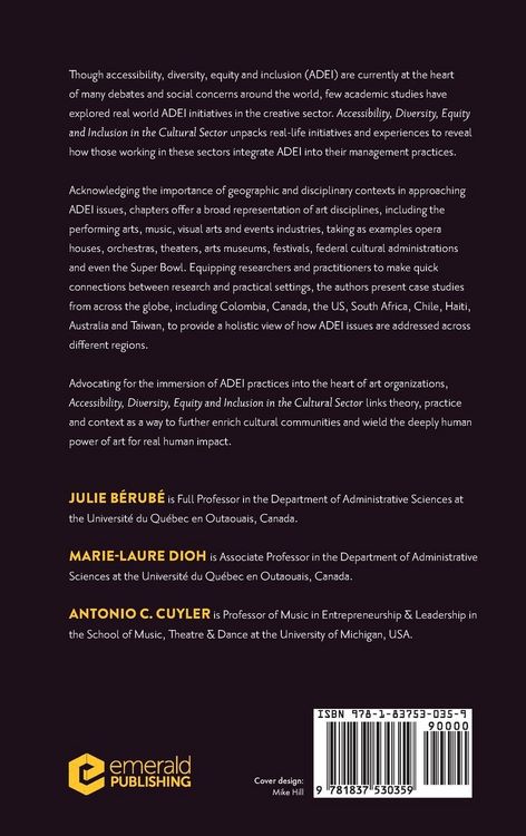 Produktbild: Accessibility, Diversity, Equity and Inclusion in the Cultural Sector