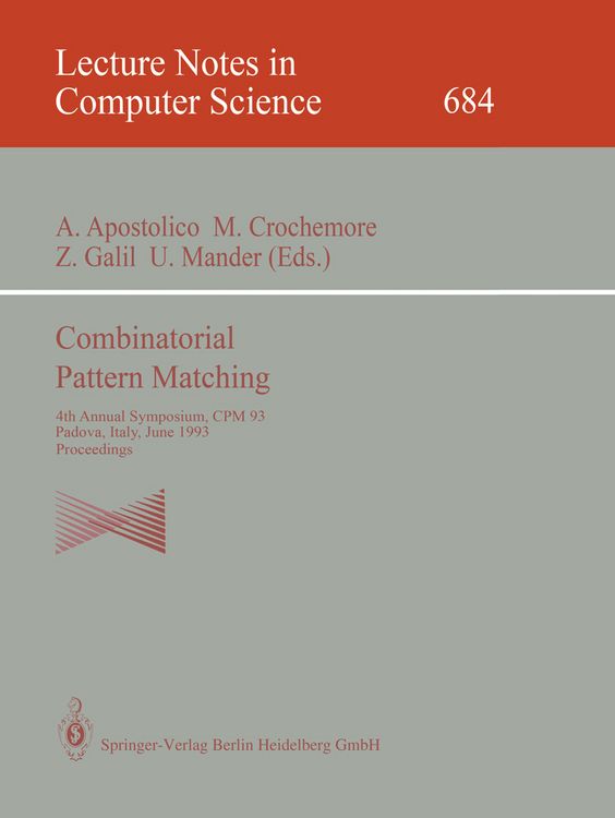 Produktbild: Combinatorial Pattern Matching
