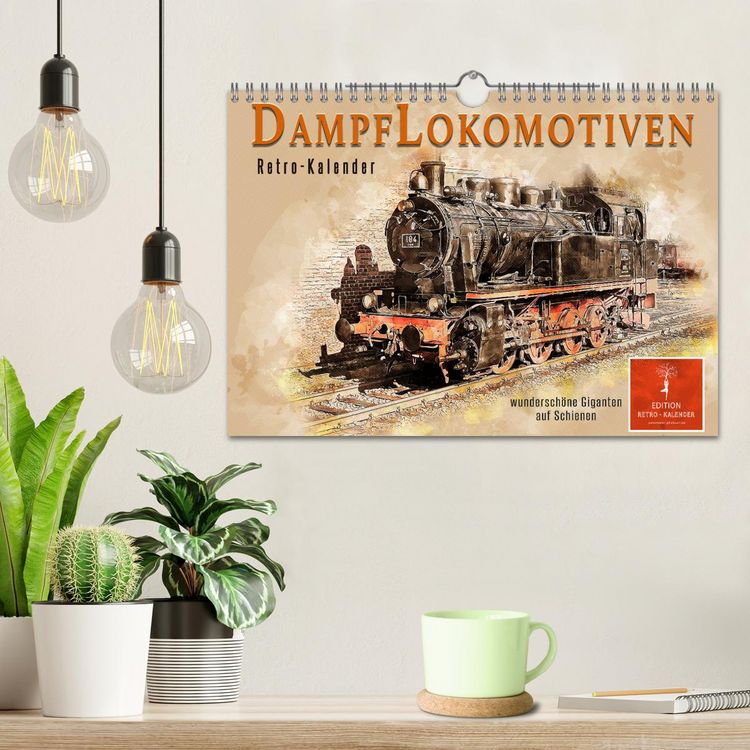 Produktbild: Dampflokomotiven - wundersch&ouml;ne Giganten auf Schienen (Wandkalender 2026 DIN A4 quer), CALVENDO Monatskalender