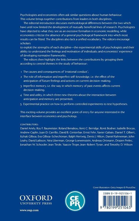 Produktbild: The Psychology of Economic Decisions