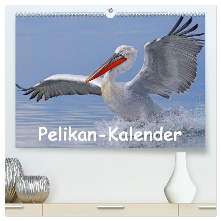 Produktbild: Pelikan-Kalender (hochwertiger Premium Wandkalender 2026 DIN A2 quer), Kunstdruck in Hochglanz