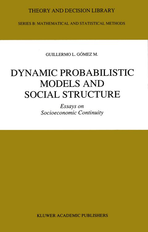 Produktbild: Dynamic Probabilistic Models and Social Structure