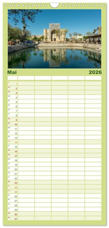 Produktbild: Familienplaner 2026 - Usbekistan und seine Kultursch&auml;tze mit 5 Spalten (Wandkalender, 21 x 45 cm) CALVENDO