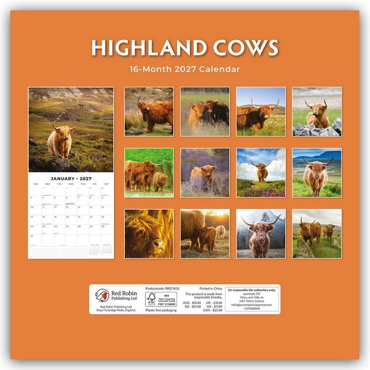 Produktbild: Highland Cows &ndash; Hochland K&uuml;he 2027 &ndash; 16-Monatskalender