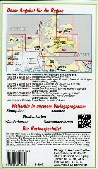 Produktbild: Insel R&uuml;gen: Bergen, G&ouml;hren, Baabe, Binz, Sellin und Umgebung Radwander- und Wanderkarte 1 : 35 000