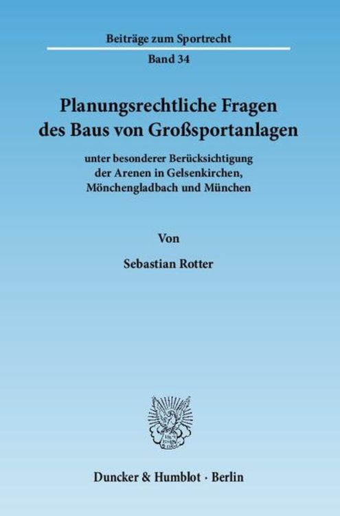Produktbild: Planungsrechtliche Fragen des Baus von Gro&szlig;sportanlagen