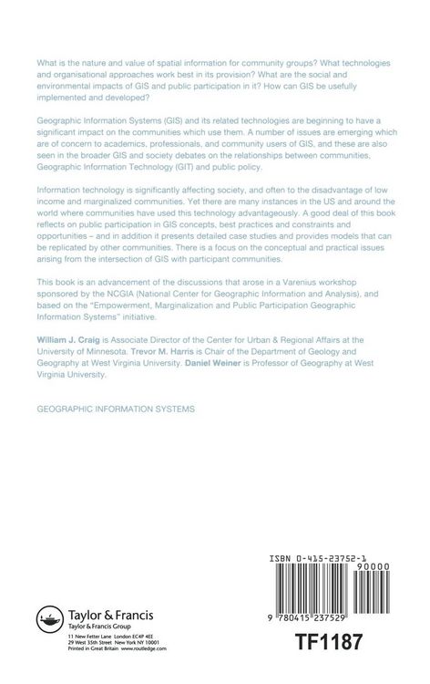 Produktbild: Community Participation and Geographical Information Systems