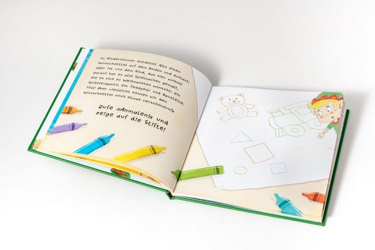Produktbild: Weck den Weihnachtswichtel. Ein Weihnachts-Mitmachbuch. Zum Sch&uuml;tteln, Schaukeln, Pusten und mehr. Von 2 bis 4 Jahren