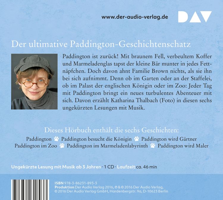 Produktbild: Die sch&ouml;nsten Geschichten von Paddington &ndash; Sechs H&ouml;rbuchabenteuer