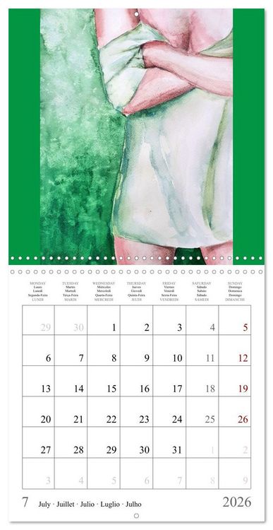Produktbild: Colourful nude painting (Wall Calendar 2026 12 &times; 12 Inch) CALVENDO 12 Month Wall Calendar