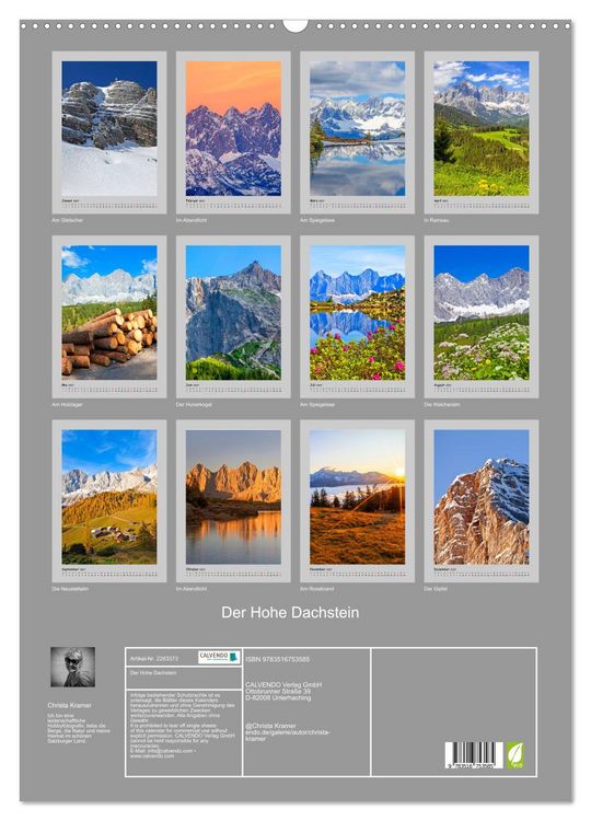 Produktbild: Der Hohe Dachstein (Wandkalender 2027 DIN A2 hoch), CALVENDO Monatskalender