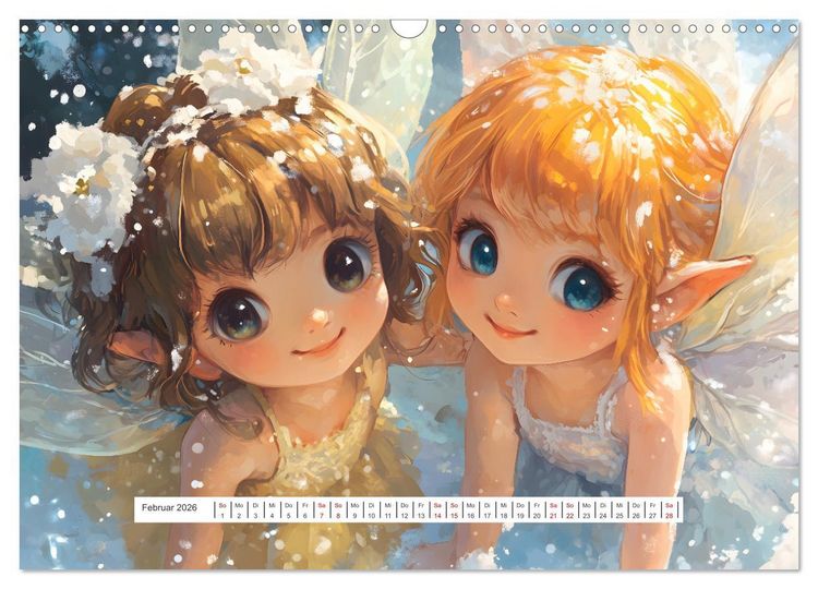 Produktbild: Magische Elfen - S&uuml;&szlig;e Elfen im Manga-Stil f&uuml;r ein zauberhaftes Jahr (Wandkalender 2026 DIN A3 quer), CALVENDO Monatskalender