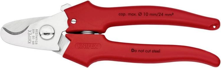 Produktbild: Knipex 95 05 165 Kabelschere Geeignet f&uuml;r (Abisoliertechnik) Alu- und Kupferkabel, ein- und mehrdr&auml;htig 10 mm 24 mm&sup2; 3