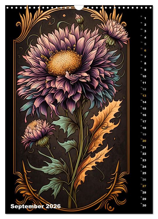 Produktbild: Jugendstil Blumen (Wandkalender 2026 DIN A3 hoch), CALVENDO Monatskalender