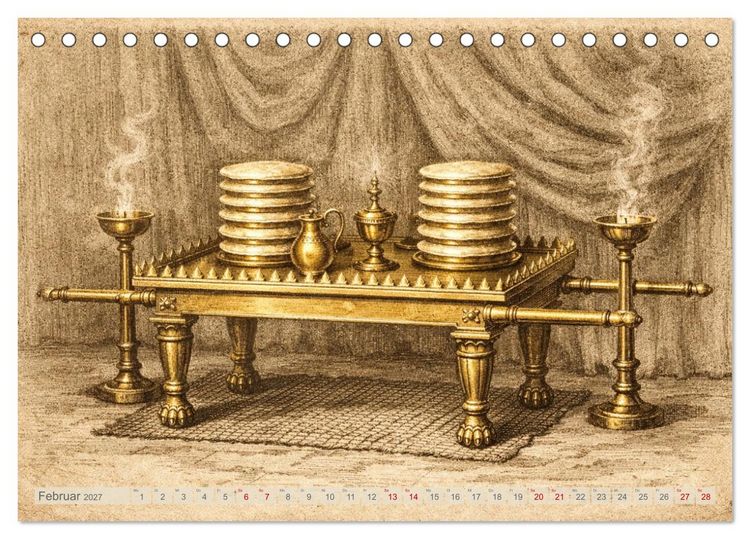 Produktbild: Die Ger&auml;te in der Stiftsh&uuml;tte - Bilder und hebr&auml;ische Begriffe (Tischkalender 2027 DIN A5 quer), CALVENDO Monatskalender