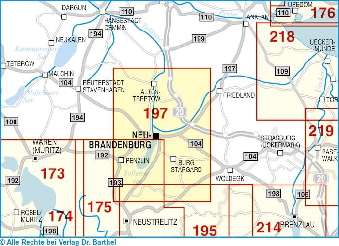 Produktbild: Radwander- und Wanderkarte Neubrandenburg, Altentreptow und Umgebung