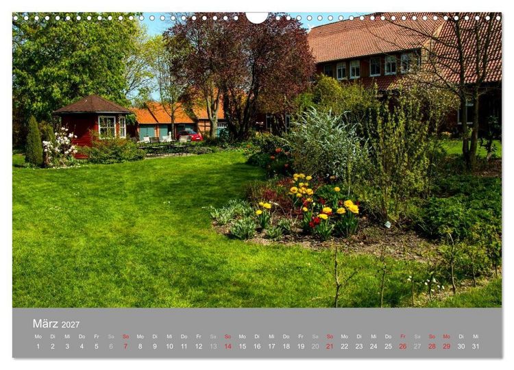 Produktbild: Romantische Garten-Paradiese (Wandkalender 2027 DIN A3 quer), CALVENDO Monatskalender