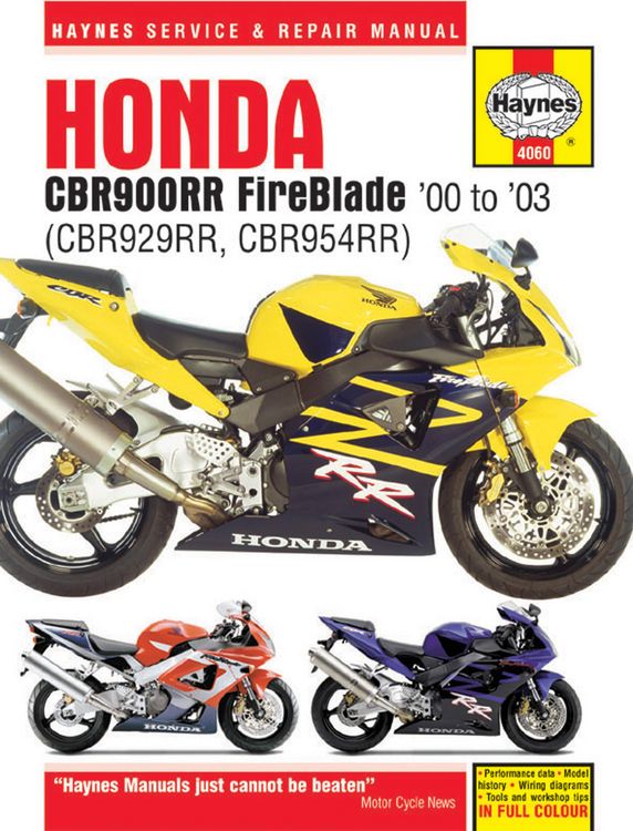 Produktbild: Honda CBR900RR FireBlade (00 - 03) Haynes Repair Manual