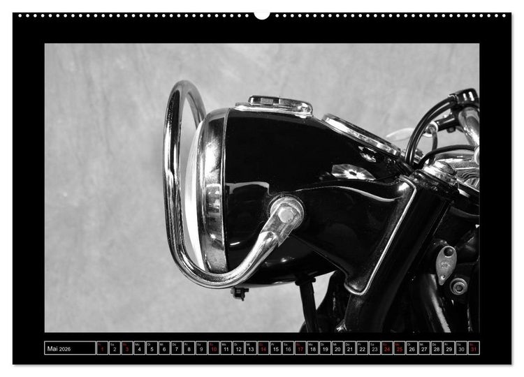 Produktbild: BMW R69S in schwarzweiss (Wandkalender 2026 DIN A2 quer), CALVENDO Monatskalender