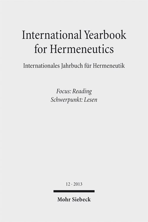 Produktbild: International Yearbook for Hermeneutics / Internationales Jahrbuch f&uuml;r Hermeneutik