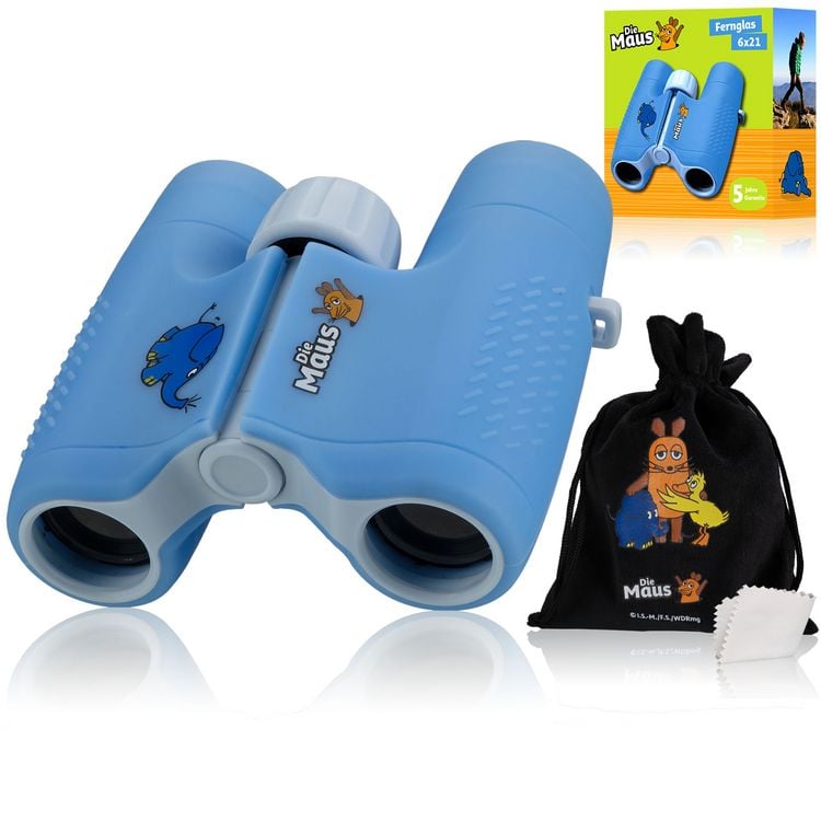 Produktbild: Bresser 12301 - DieMaus Kinder-Fernglas (blau) mit 6-facher Vergr&ouml;&szlig;erung, mit Beutel