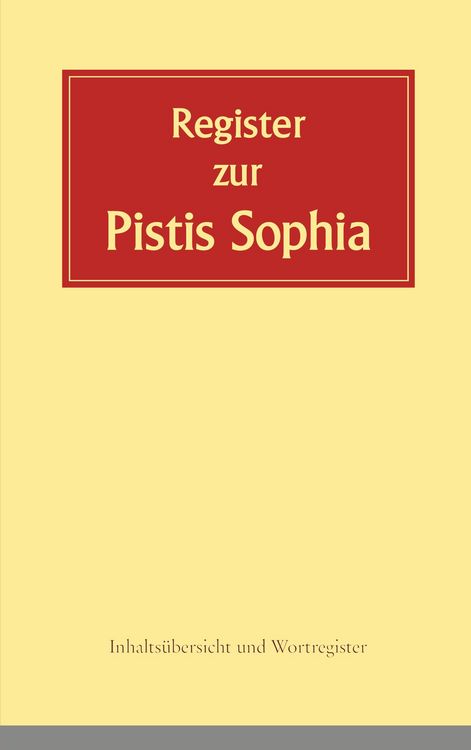 Produktbild: Register zur Pistis Sophia