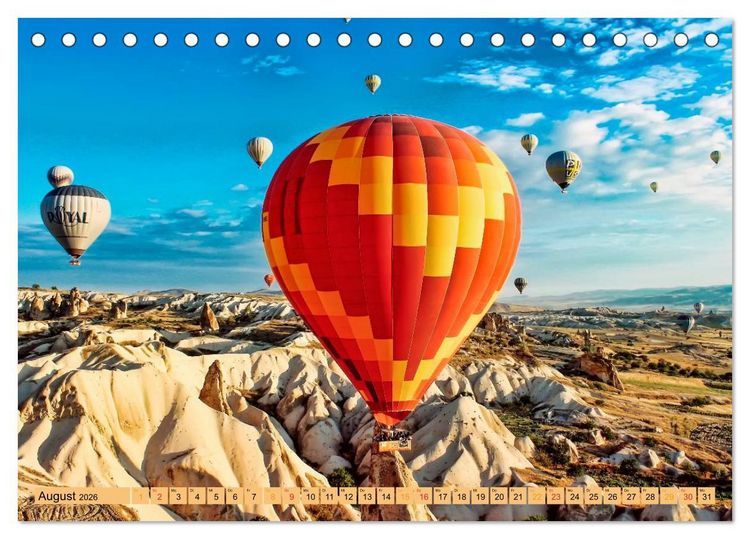 Produktbild: Fahren mit dem Ballon (Tischkalender 2026 DIN A5 quer), CALVENDO Monatskalender