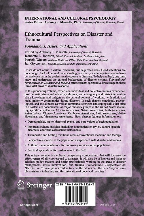 Produktbild: Ethnocultural Perspectives on Disaster and Trauma