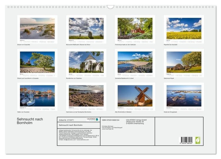 Produktbild: Sehnsucht nach Bornholm (Wandkalender 2026 DIN A2 quer), CALVENDO Monatskalender