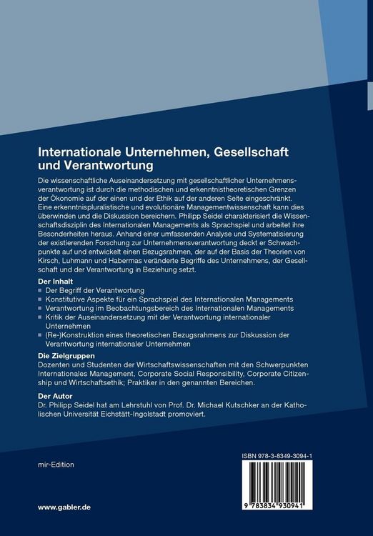 Produktbild: Internationale Unternehmen, Gesellschaft und Verantwortung