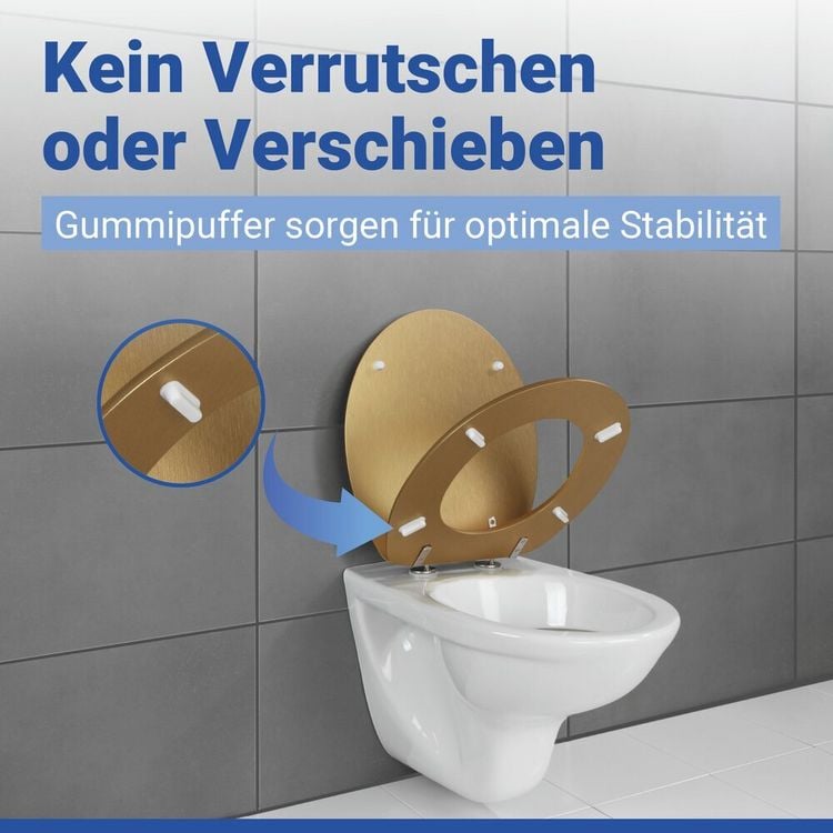 WC Sitz Mod. Aldeno Gold matt, Toilettendeckel aus foliertem MDF kaufen
