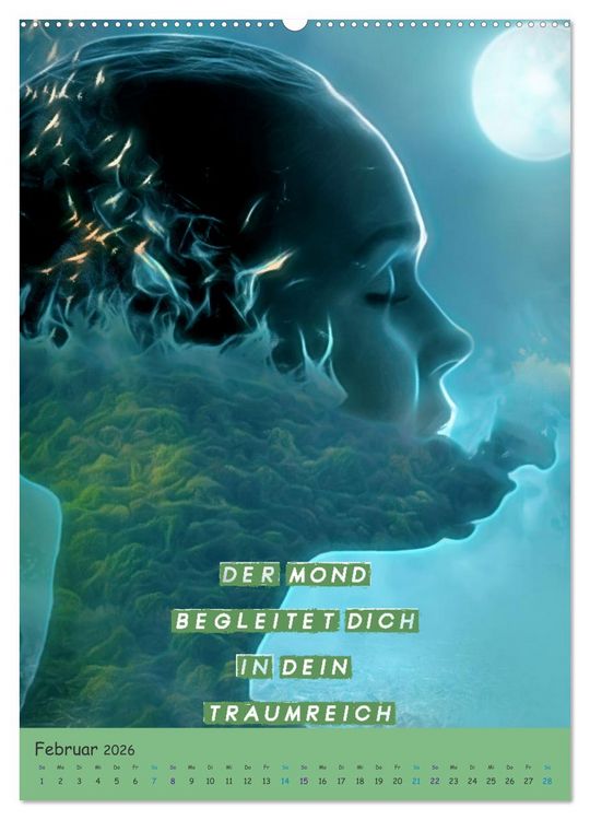 Produktbild: Traum Spruchkalender - Artwork (hochwertiger Premium Wandkalender 2026 DIN A2 hoch), Kunstdruck in Hochglanz