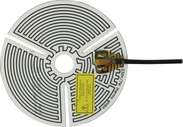 Produktbild: Thermo TECH Polyester Heizfolie selbstklebend 230 V/AC 7W Schutzart IPX4 (&Oslash;) 140mm