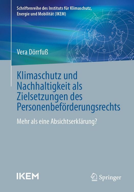 Produktbild: Klimaschutz und Nachhaltigkeit als Zielsetzungen des Personenbef&ouml;rderungsrechts