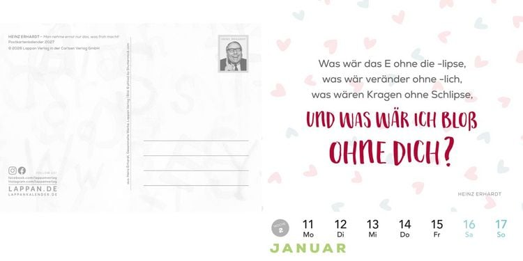 Produktbild: Heinz Erhardt: Postkartenkalender 2027
