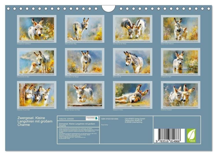 Produktbild: Zwergesel. Kleine Langohren mit gro&szlig;em Charme (Wandkalender 2027 DIN A4 quer), CALVENDO Monatskalender