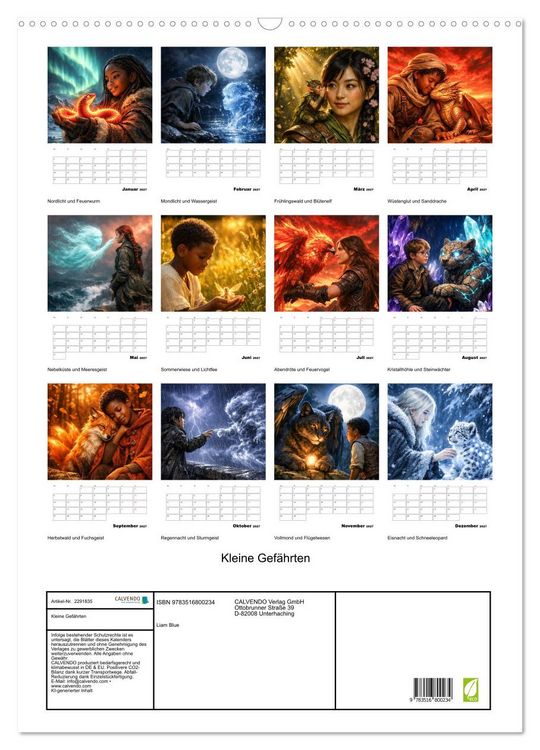 Produktbild: Kleine Gef&auml;hrten (Wandkalender 2027 DIN A2 hoch), CALVENDO Monatskalender