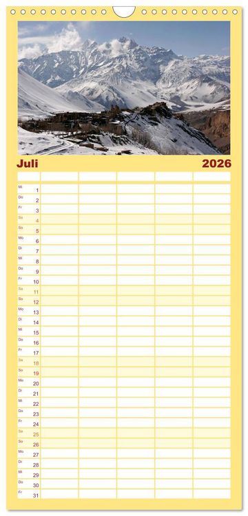 Produktbild: Familienplaner 2026 - Nepal mit 5 Spalten (Wandkalender, 21 x 45 cm) CALVENDO