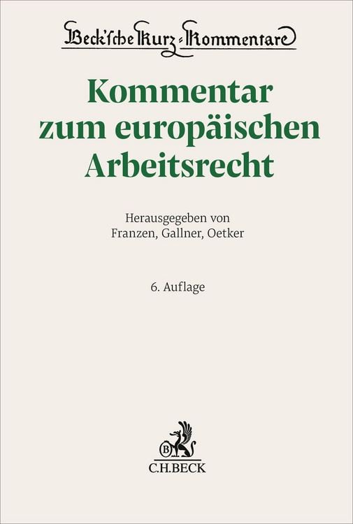 Produktbild: Kommentar zum europ&auml;ischen Arbeitsrecht
