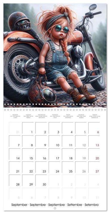 Produktbild: Born to Ride - Cool toddler girls and Motorbikes (Wall Calendar 2026 12 &times; 12 Inch) CALVENDO 12 Month Wall Calendar