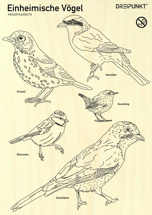 Produktbild: Laubs&auml;gevorlage Einheimische V&ouml;gel