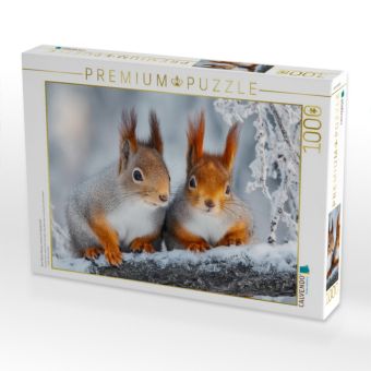 Produktbild: CALVENDO Puzzle Zwei kleine Herzen, vereint im Winterlicht | 1000 Teile Lege-Gr&ouml;&szlig;e 64x48cm Foto-Puzzle f&uuml;r gl&uuml;ckliche Stunden