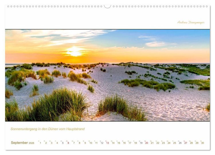 Produktbild: Borkum Inselpanorama (Wandkalender 2026 DIN A2 quer), CALVENDO Monatskalender