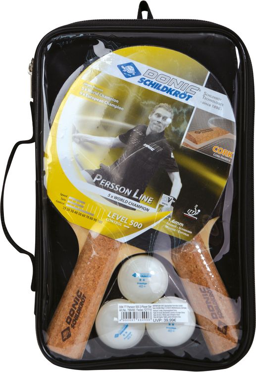 Produktbild: Premium Tischtennis Set PERSSON 500, 2 Schläger, 3 Bälle, Tasche