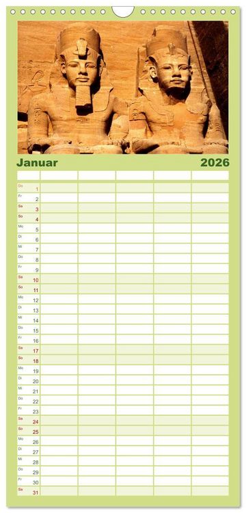 Produktbild: Familienplaner 2026 - &Auml;gypten mit 5 Spalten (Wandkalender, 21 x 45 cm) CALVENDO