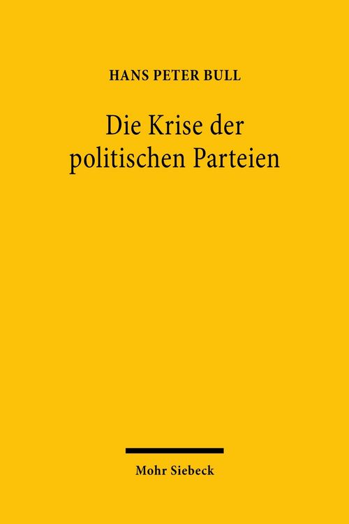 Produktbild: Die Krise der politischen Parteien