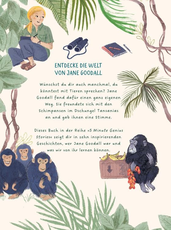 Produktbild: Jane Goodall &ndash; 5 Minute Genius Stories (Deutsche Ausgabe)