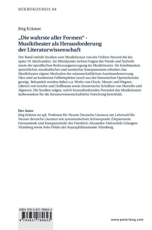 Produktbild: &laquo;Die wahrste aller Formen&raquo; &ndash; Musiktheater als Herausforderung der Literaturwissenschaft